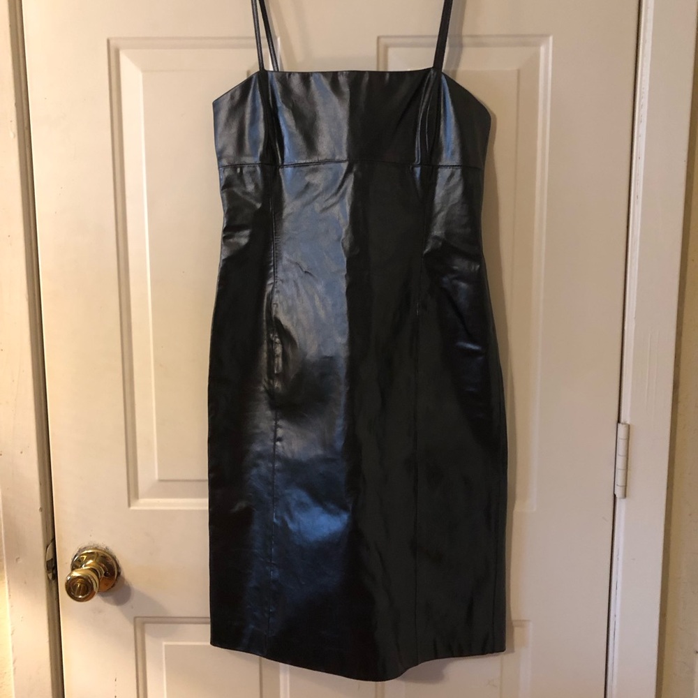90’s Ralph Lauren Vintage Black 100% Genuine Leather Dress NWOT Size 6